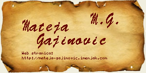 Mateja Gajinović vizit kartica